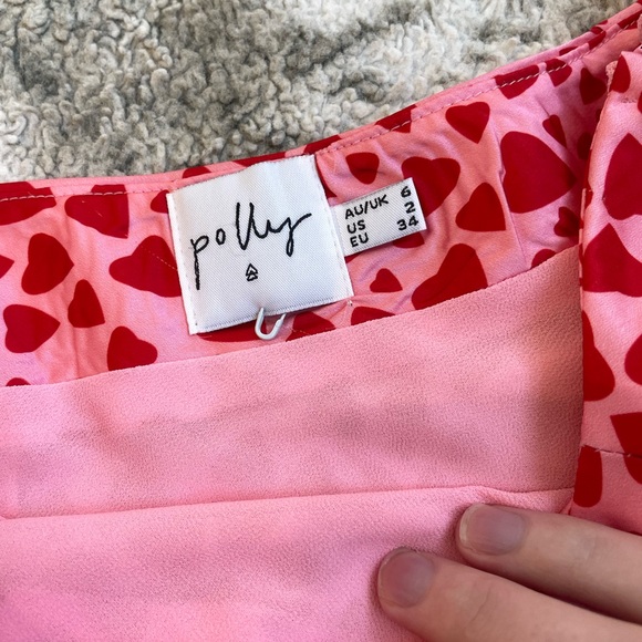 Princess Polly pink hearts mini satin skirt - Picture 4 of 4